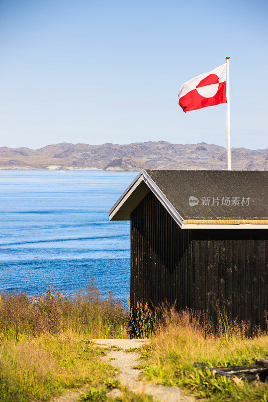 格陵兰旗传统房屋Nuuk Godthab